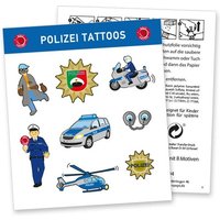 Tattoobogen "Polizei" mit 8 tollen Klebetattoos für Jungen & Mädchen von dh-konzept