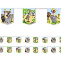 Zoo Wimpelkette, 3,5m, 1 Stk, Girlande Kindergeburtstag von dh-konzept