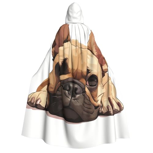 dhgkirpe Kapuzenumhang mit Tiermotiv, Französische Bulldogge, für Halloween, Cosplay, Karneval, Partys und Maskerade-Events von dhgkirpe