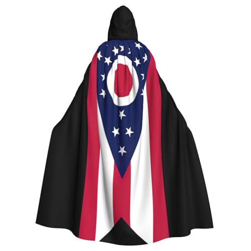 dhgkirpe Ohio Umhang mit Kapuze und Flagge, Uni, Erwachsene, Halloween, Umhang mit Kapuze, für festliche Maskeraden von dhgkirpe