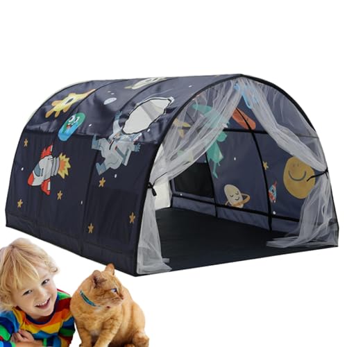 Kids Cartoon Bed Tent - Junior Tipi Fort, Indoor Play Tent | Children's Moon Space Tent Bed Canopy, Cozy Privacy Shelter Indoor Playhouse Cabin Tent for Boys and Girls, 43.0x12.0x6.0 cm von diess