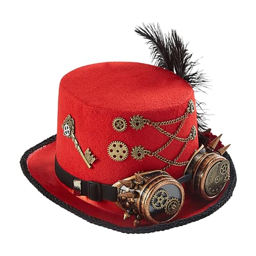 Steampunk-Hut, Steampunk-Hut, Retro-Kostüm, Cosplay, Zylinder mit abnehmbarer Brille, Vintage-Steampunk-Hut, Zeitreisende-Kostüm, Herren, Steampunk-Kostüm, Zubehör für Erwachsene, Männer, Frauen von diess