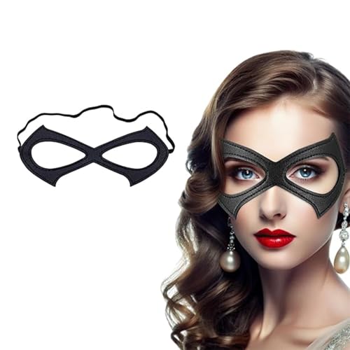 dinghaole Catwoman Maske, Halloween Katzen Maske, Katzenmaske Schwarze Katze Maske, Kätzchen Ledermaske für Damen Frauen Mädchen Cosplay Maske für Karneval Halloween Party Ball von dinghaole