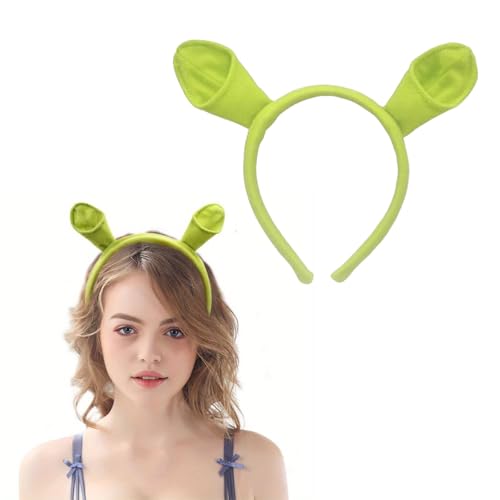 dinghaole Grünes Oger Ohren Stirnband, Shrek Dressing Up Ears, Grünes Oger-Stirnband, Monster Ohren Stirnband Winziger Ohren Haarreif für Halloween Partys Kostüme Dekorationen Cosplay von dinghaole