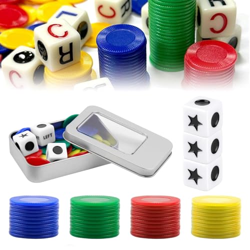 dinghaole Würfelspiel, Left and Right Center Dice Game Set, L-C-R Würfel, Spielwürfel für Tischkartenspiele, für Party Familie Freunde Versammlungen Camping Picknick Spiel Entertainment von dinghaole