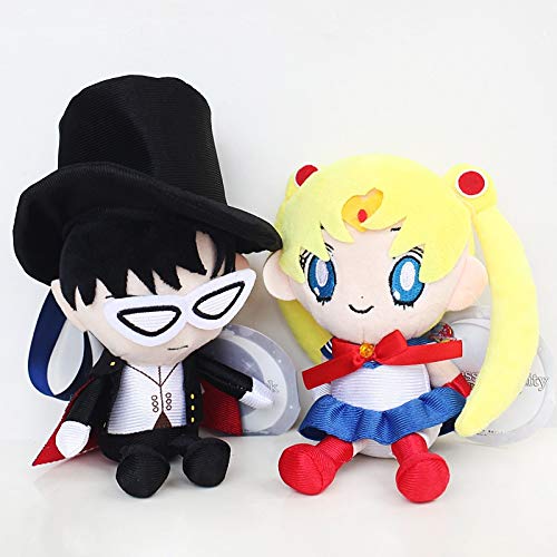 dingtian Plüsch 2 Stück / Lot 18 cm Crystal Tsukino Usagi & Chiba Mamoru Plüsch Puppe Plüschpuppe Gefülltes Spielzeug Geschenke für Kinder Kinder von dingtian