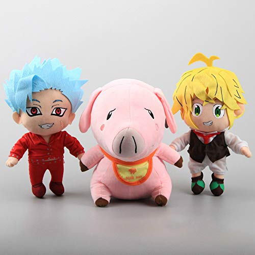 dingtian Plüschtier 3 Stück / Set Anime sin of Wrath Pig Hawk sin of Greed Soft Dolls Plüsch 12 Egalo von 30 cm von dingtian