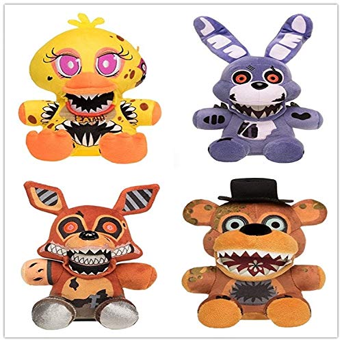 dingtian Plüschtier 4 Stück / Lot 18 cm Five Nights At Freddy's 4 FNAF Bonnie Freddy Bear Chica Foxy Plüschtiere Puppe Plüschtiere Weiche Puppe Puppe für Geschenke für Kinder von dingtian