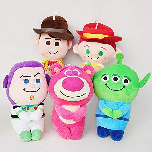 dingtian Plüschtier 5 Stück / Set Plüschtiere Puppe 20 cm Holzig Jessie Buzz Lightyear Rose Bär Lotusohren Alien Gefülltes Spielzeug für Kinder Geschenke von dingtian