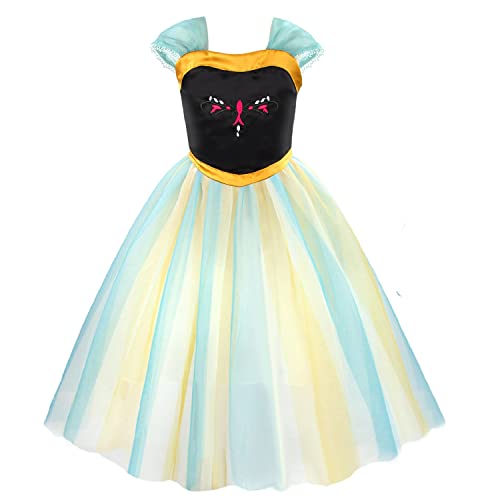 Anna Prinzessin Kostüm für Kleid Elsa Anna Eis Schneekönigin Halloween Weihnachten Geburtstag Party Kostüm Mädchen Prinzessin Fancy Dress Up für Halloween Weihnachten Party/Festzug von discoball