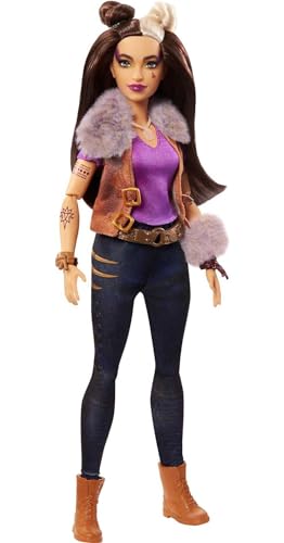 disney Mattel GPV04 Zombies 2, Wynter Barkowitz Werwolf-Puppe (~ 29,2 cm) mit Rocker-Outfit und Zubehör, 11 biegbare Gelenke, Kinder ab 5 Jahren von Mattel