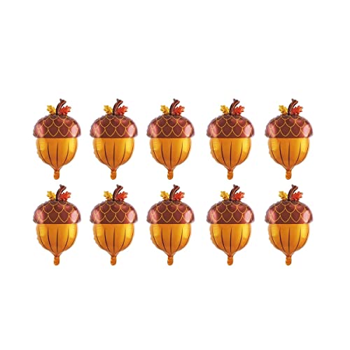 dissot 10 StüCk Eichel-Luftballons Folien-Herbst-Eichel-Luftballons für Babyparty-Geburtstags-Herbst-Erntedank-Party-Dekorationen von dissot