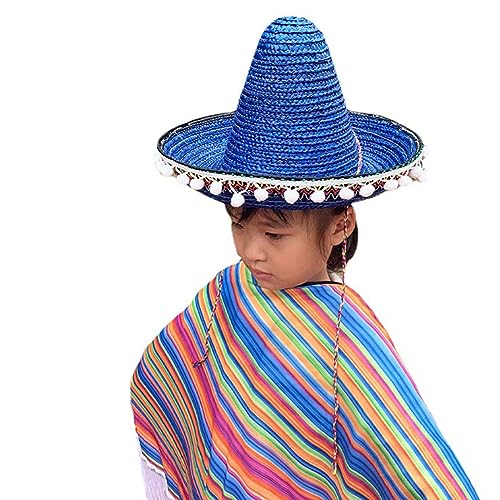 divuukyi Mexikaner Sombrero Hüte breite Krempe Sonnenfest Strohhut Fotoshooting Requisiten Hut Kinder Party Top Hüte Karneval Kostüm von divuukyi