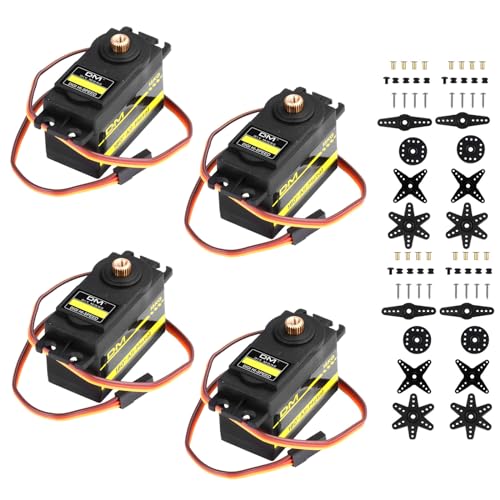 diymore 4 STÜCKE Metall Getriebe Digitaler Servomotor Volles Kupfer Drehmoment bei hoher Servo für RC Hubschrauber Flugzeug Auto Boot Robotersteuerung [ Nur geeignet für Personen über 16 Jahre ]… von diymore