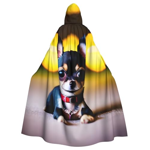 dkkuvt Chihuahua-Hunde-Aufdruck, Halloween-Umhang, dramatisches Kostüm-Accessoire für Männer und Frauen, für Maskeraden von dkkuvt