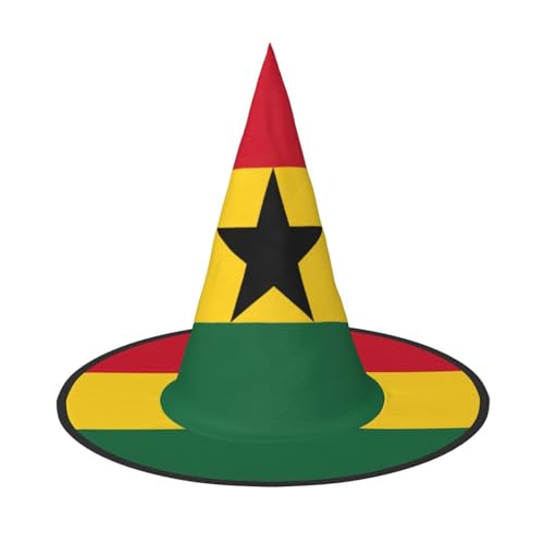 dkkuvt Flagge von Ghana, Druck, Karneval, Halloween, Hexenhut, Kostüm, Hut für Partys, Maskeraden für Damen und Herren von dkkuvt