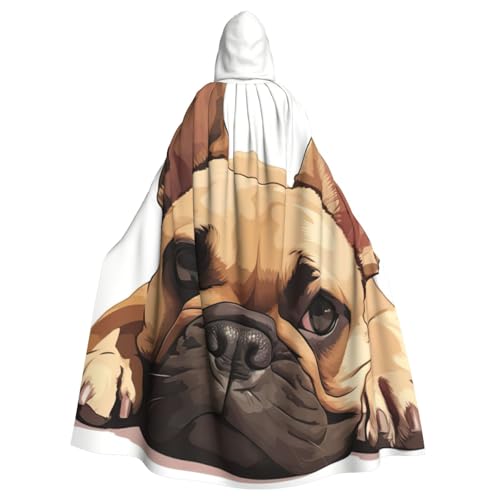 dkkuvt Halloween-Umhang mit Tiermotiv, französische Bulldogge, dramatisches Kostüm, Accessoire für Männer und Frauen, für Maskeraden von dkkuvt