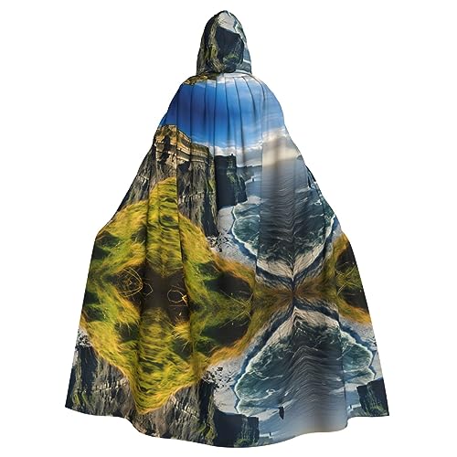 dkkuvt Irland Outdoors County Clare The Cliffs Print Adult Halloween Cloak Dramatisches Kostüm Zubehör für Männer Frauen für Maskeraden von dkkuvt