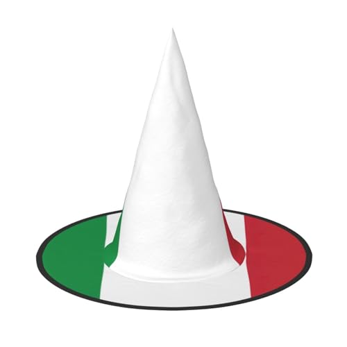 dkkuvt Italienische Flagge, Druck, Karneval, Halloween, Hexenhut, Kostüm, Hut für Partys, Maskeraden für Damen und Herren von dkkuvt