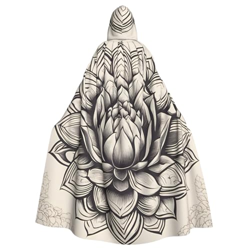 dkkuvt Lotus Flower Namaste 1 Print Adult Halloween Cloak Dramatisches Kostüm Zubehör für Männer Frauen für Maskeraden von dkkuvt