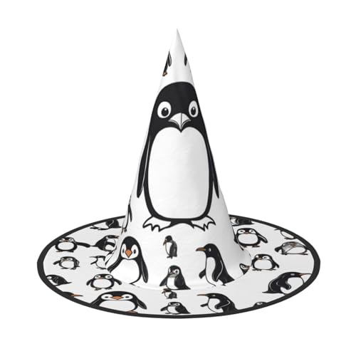 dkkuvt Niedlicher Pinguin-Druck, Karneval, Halloween, Hexenhut, Kostüm, Hut für Partys, Maskeraden für Damen und Herren von dkkuvt