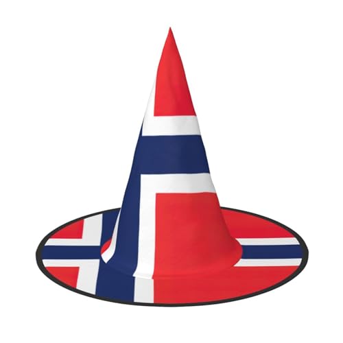 dkkuvt Norwegischer Flaggenaufdruck, Karneval, Halloween, Hexenhut, Kostüm, Hut für Partys, Maskeraden für Damen und Herren von dkkuvt