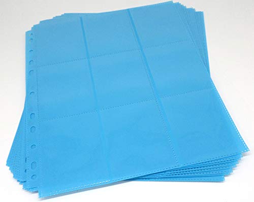 docsmagic.de 10 18-Pocket Pages Light Blue - Sideloading - 11 Holes - MTG PKM YGO - Ordnerseiten Hellblau von docsmagic.de