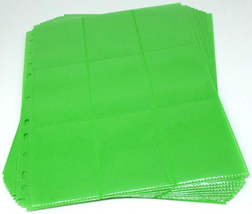 docsmagic.de 10 18-Pocket Pages Light Green - Sideloading - 11 Holes - MTG PKM YGO - Ordnerseiten Hellgrün von docsmagic.de