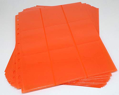 docsmagic.de 10 18-Pocket Pages Orange - Sideloading - 11 Holes - MTG PKM YGO - Ordnerseiten von docsmagic.de