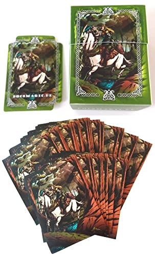 docsmagic.de 100 Art Card Sleeves + Deck Box Elves Theme Bundle - 66 x 91 mm Standard Size MTG PKM von docsmagic.de