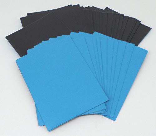 docsmagic.de 100 Premium Bi-Color Card Sleeves Mat Light Blue/Black Standard Size 66 x 91 Kartenhüllen Hellblau Schwarz von docsmagic.de