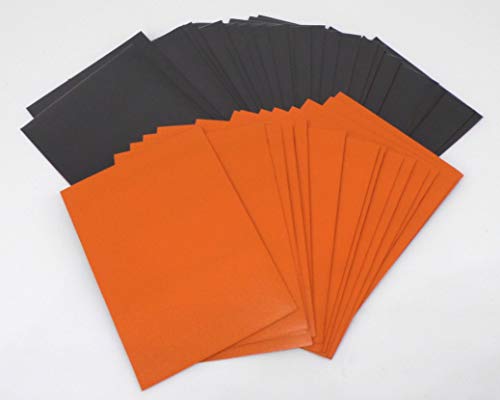 docsmagic.de 100 Premium Bi-Color Card Sleeves Mat Orange/Black Standard Size 66 x 91 Kartenhüllen Schwarz von docsmagic.de