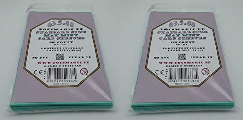 docsmagic.de 2 x 100 Mat Mint Card Sleeves Standard Size 66 x 91 - Aqua - Kartenhüllen - PKM - MTG von docsmagic.de