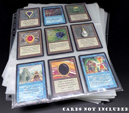 docsmagic.de 200 Premium 9-Pocket Pages - 11 3-Ring Album Ordnerseiten- MTG - PKM - YGO von docsmagic.de