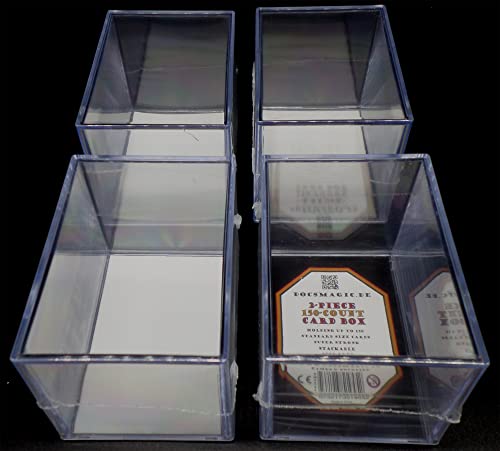 docsmagic.de 4X 2-Piece Card Box 150-Count Slide - Clear Acrylic Deck Storage - Kartenbox Durchsichtig von docsmagic.de