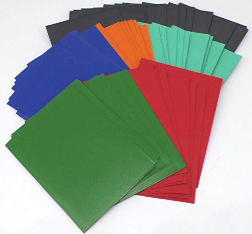 docsmagic.de 5 x 100 Premium Bi-Color Card Sleeves Mat Dark Blue Green Red Orange Mint/Black Standard Size 66 x 91 Kartenhüllen Schwarz von docsmagic.de