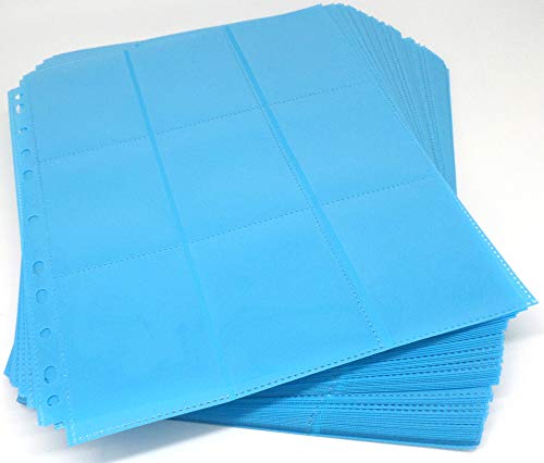 docsmagic.de 50 18-Pocket Pages Light Blue - Sideloading - 11 Holes - MTG PKM YGO - Ordnerseiten Hellblau von docsmagic.de