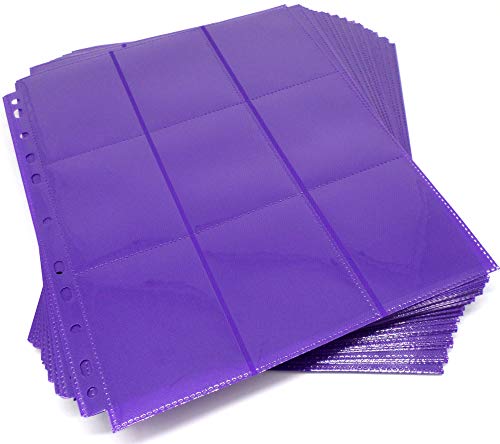 docsmagic.de 50 18-Pocket Pages Purple - Sideloading - 11 Holes - MTG PKM YGO - Ordnerseiten Lila von docsmagic.de