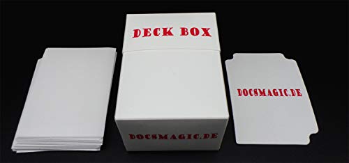 docsmagic.de Deck Box + 100 Mat White Sleeves Standard - Kartenbox & Kartenhüllen Weiss - PKM - MTG von docsmagic.de