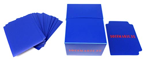 docsmagic.de Deck Box Full + 60 Double Mat Blue Sleeves Small Size - Kartenbox & Kartenhüllen Blau - YGO von docsmagic.de