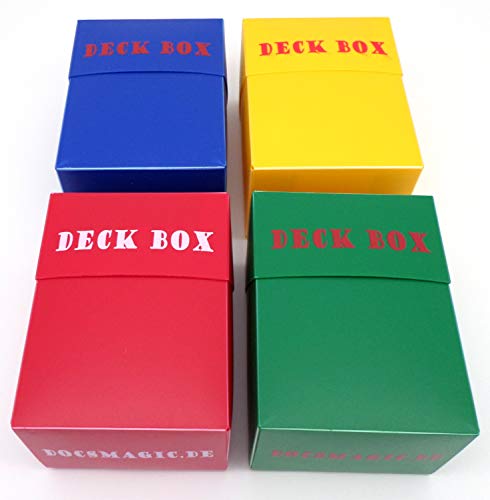 docsmagic.de Deck Box Mix - Blue, Green, Red, Yellow - 4 Count - PKM - YGO - MTG von docsmagic.de