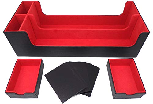 docsmagic.de Premium 2-Row Trading Card Storage Box Black/Red + Trays & Divider - MTG PKM YGO - Aufbewahrungsbox Schwarz/Rot von docsmagic.de