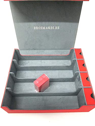 docsmagic.de Premium 4-Row Trading Card Storage Box Red + Trays & Divider - MTG PKM YGO - Aufbewahrungsbox Rot von docsmagic.de