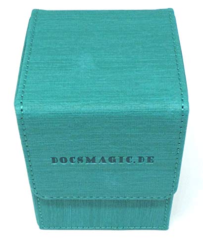 docsmagic.de Premium Magnetic Flip Box (100) Mint + Deck Divider - MTG - PKM - YGO - Kartenbox Aqua von docsmagic.de
