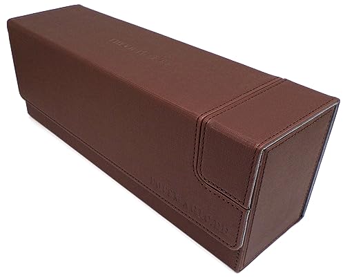 docsmagic.de Premium Magnetic Tray Long Box Brown Medium - Card Deck Storage - Kartenbox Aufbewahrung Transport Braun von docsmagic.de