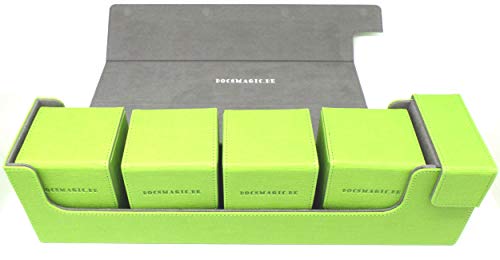 docsmagic.de Premium Magnetic Tray Long Box Light Green Large + 4 Flip Boxes - Hellgrün von docsmagic.de