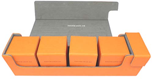 docsmagic.de Premium Magnetic Tray Long Box Orange Large + 4 Flip Boxes - Orange von docsmagic.de