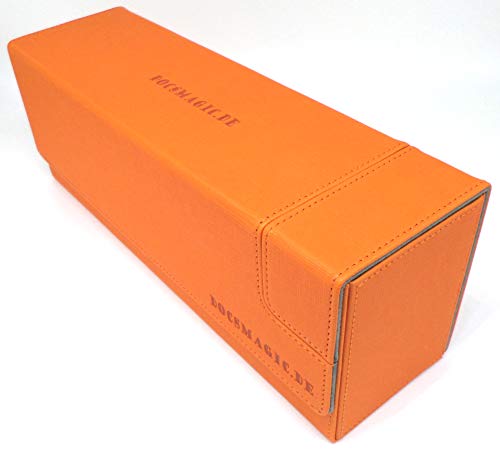 docsmagic.de Premium Magnetic Tray Long Box Orange Medium - Card Deck Storage - Kartenbox Aufbewahrung Transport Orange von docsmagic.de