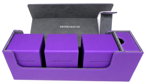 docsmagic.de Premium Magnetic Tray Long Box Purple Medium + 3 Flip Boxes - Lila von docsmagic.de