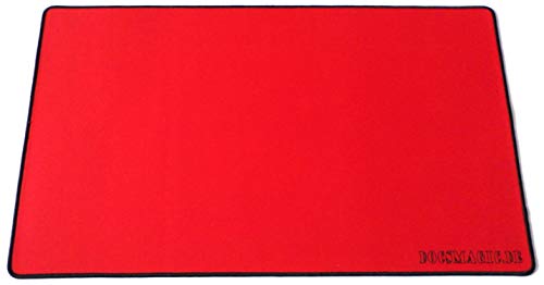 docsmagic.de Premium Playmat Red - 60 x 34 cm Stitched 3mm - Spielmatte Rot von docsmagic.de